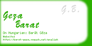 geza barat business card